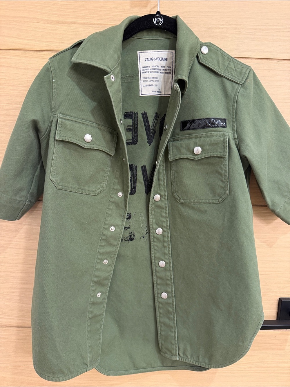 Zadig & Voltaire Olive Green Military Shirt Jacket